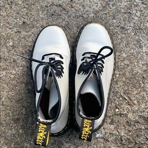 Doc Martens white leather boots - WORN ONCE!!